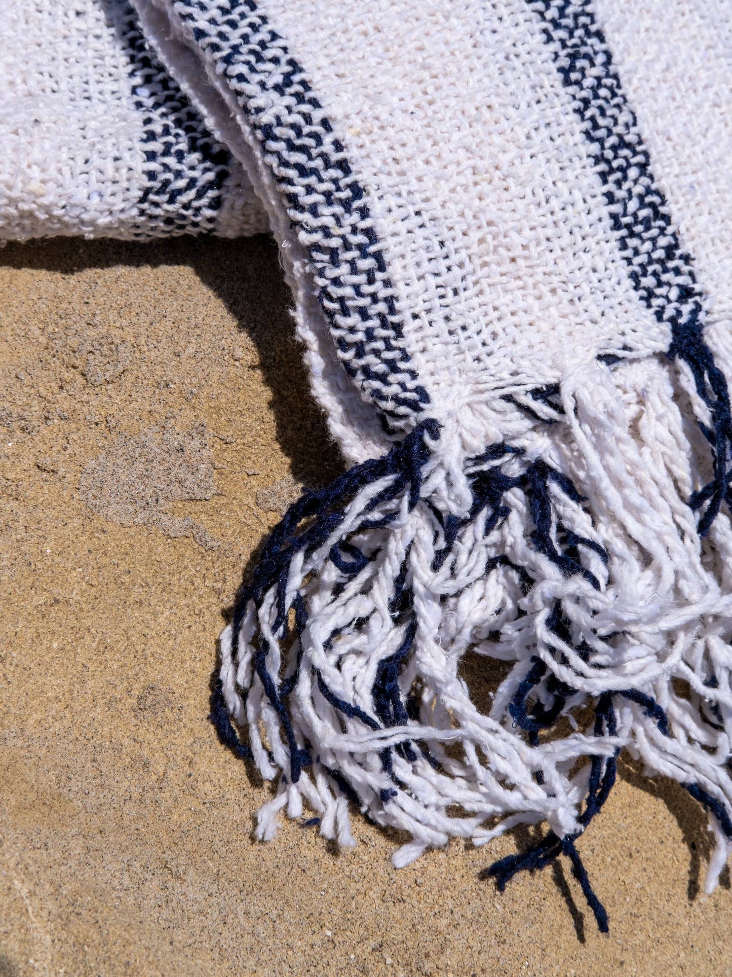 Riviera Stripe Navy - Sustainable Recycled Blanket