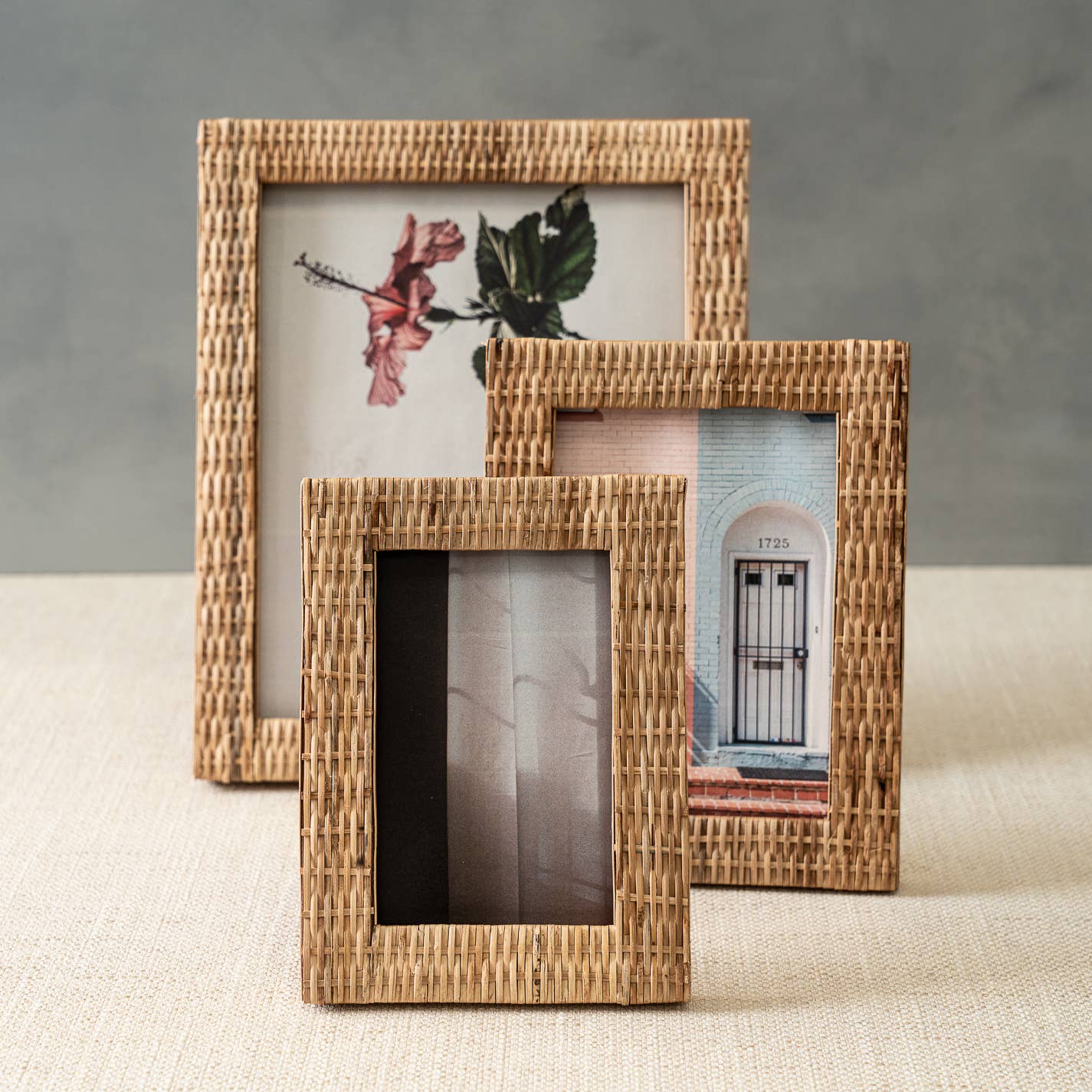 Woven Wicker Rattan Photo Frame