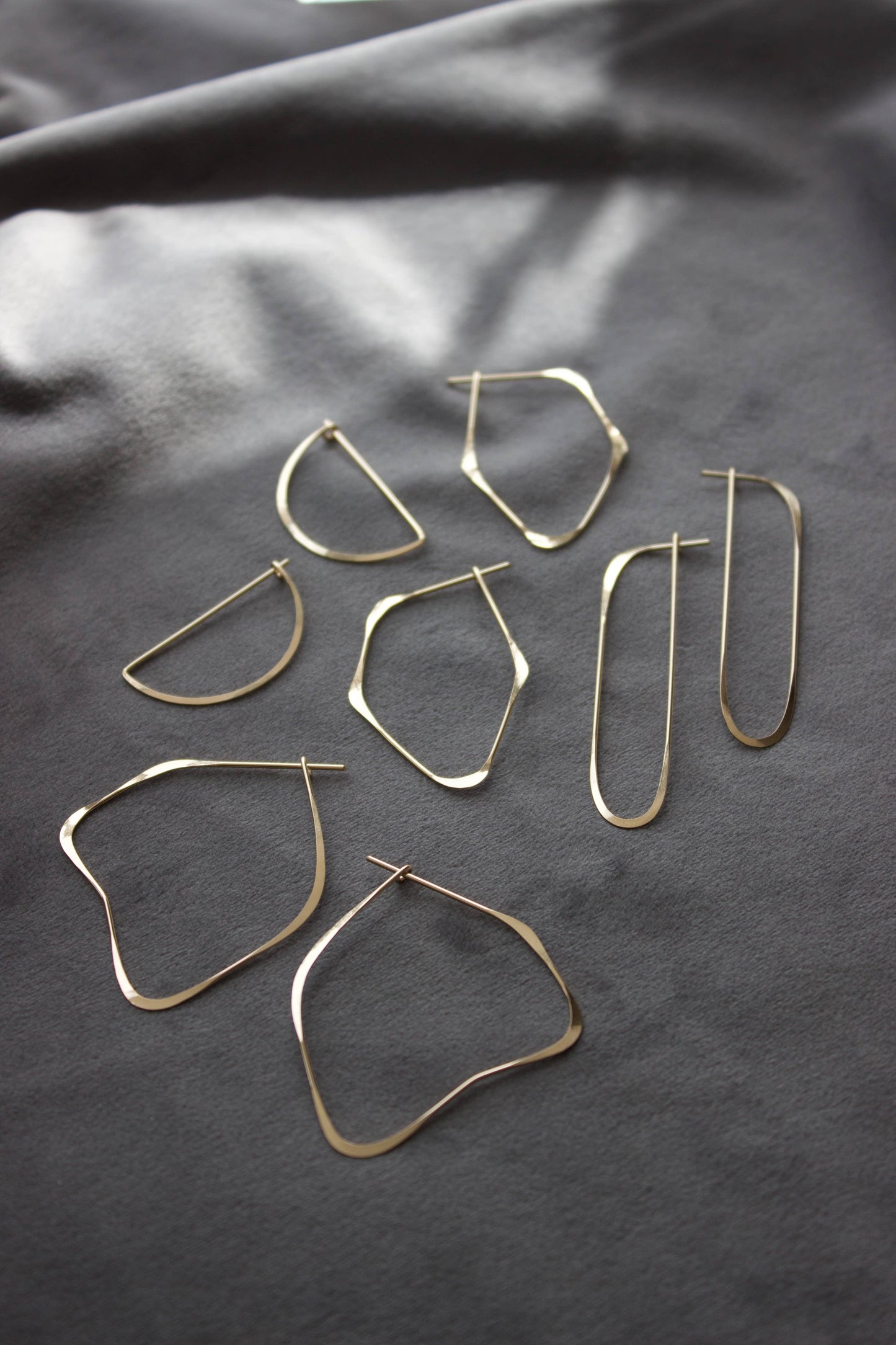 Long Oval Earrings, Delicate, Lightweight, Gold Fill, Silver