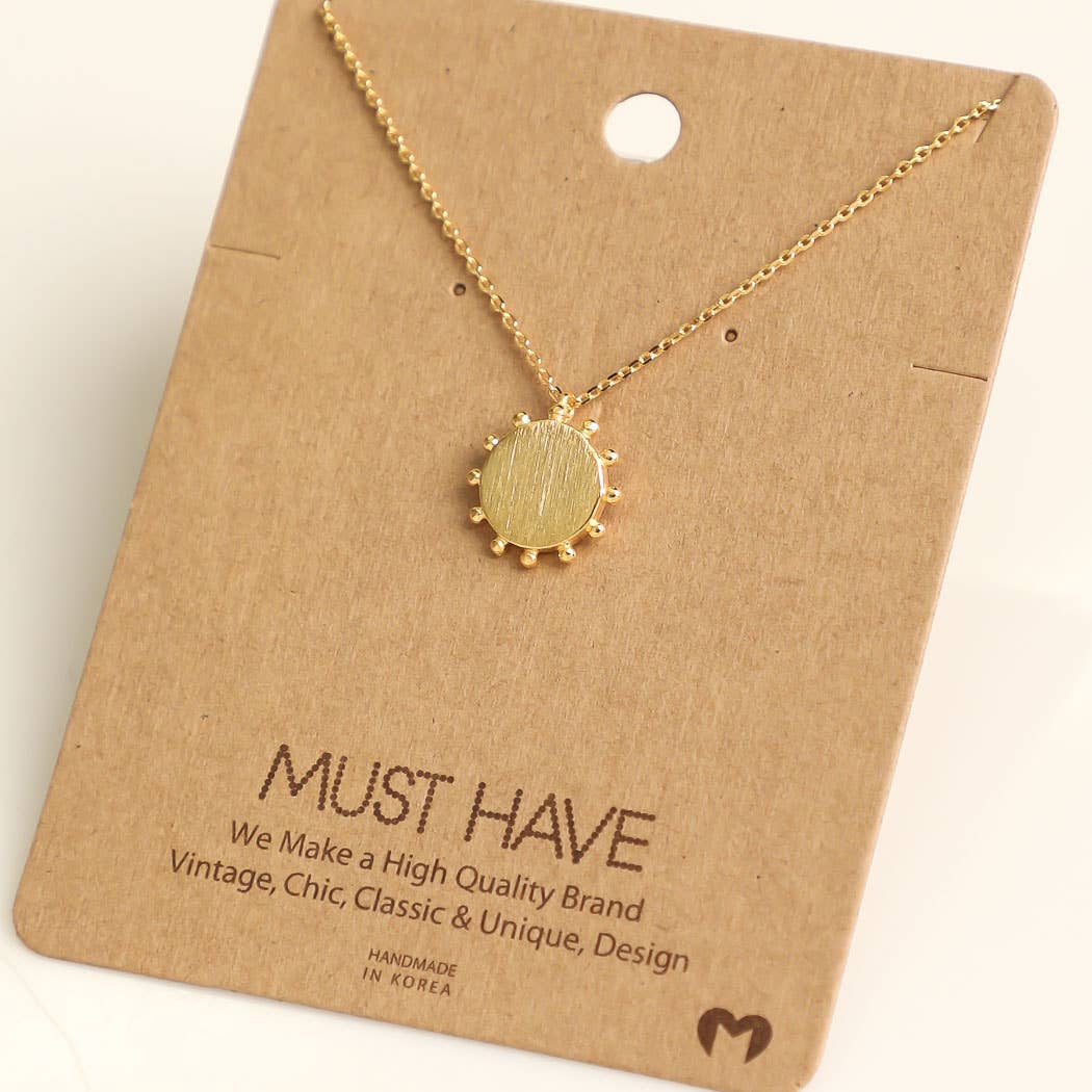 Sun Disc Pendant Necklace