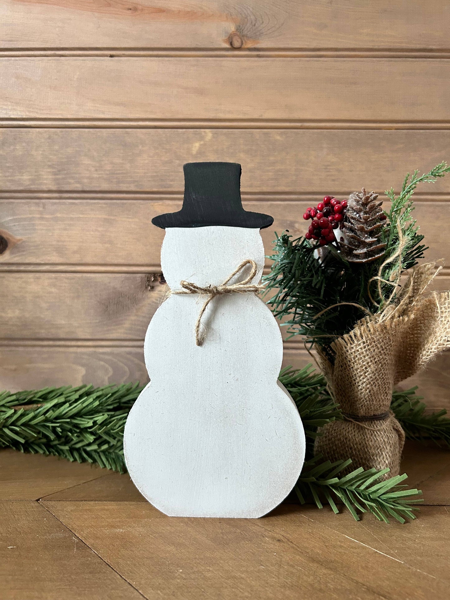 Wood Snowman Shelf Sitter