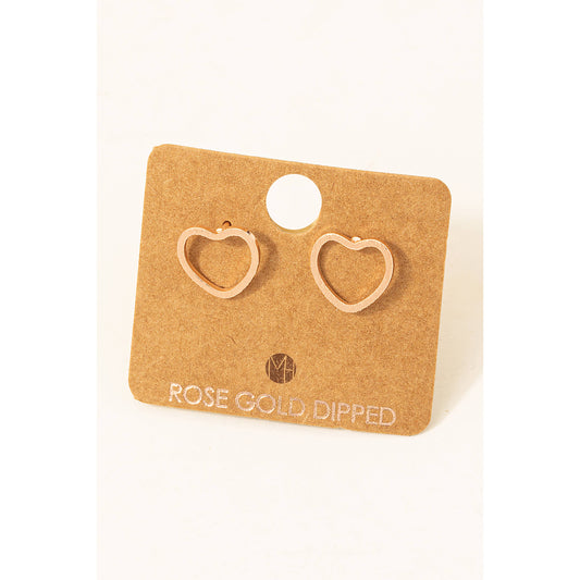 Heart Outline Stud Earrings