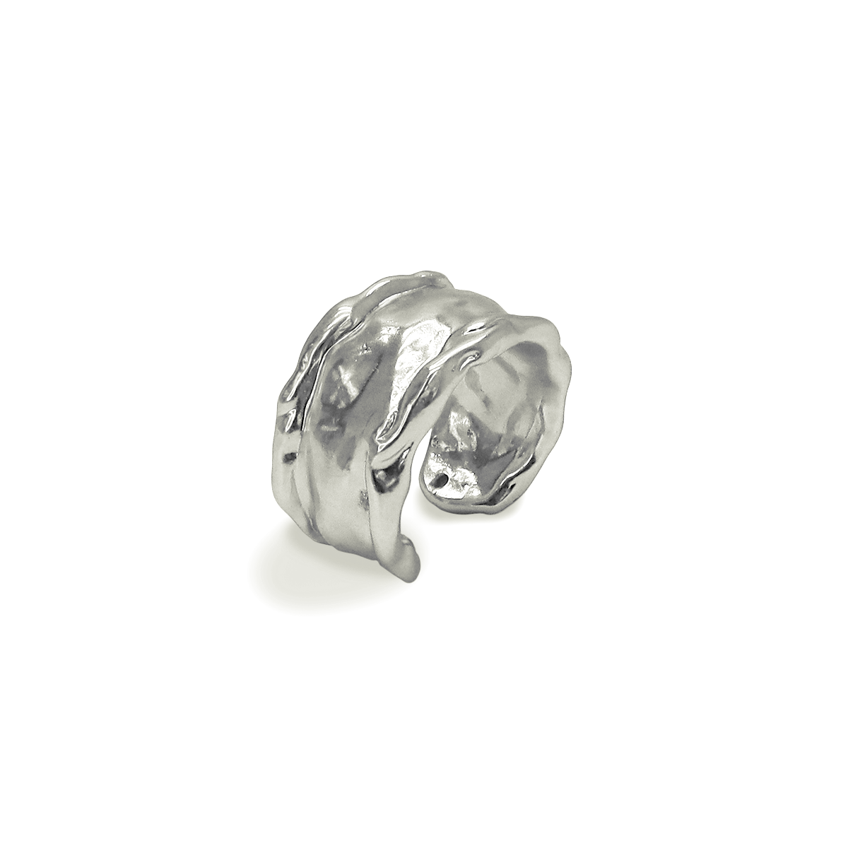 Sculptural Crumpled Foil Ring - Eye-Catching Accessory