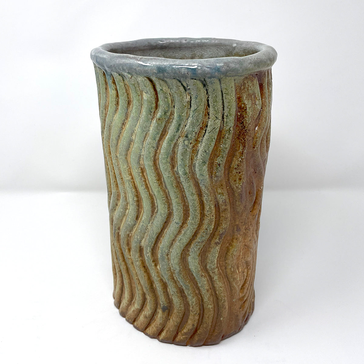 Woodfire Ridged Vase