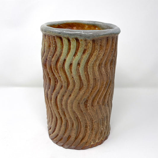 Woodfire Ridged Vase