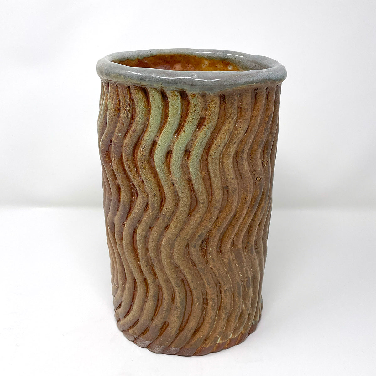 Woodfire Ridged Vase