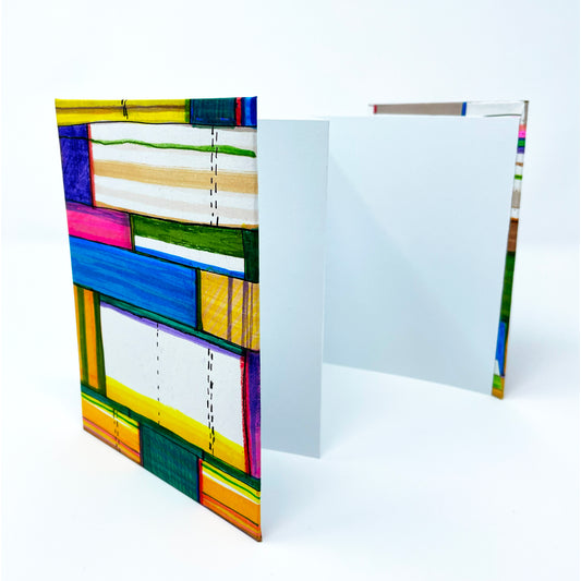 Large Multicolor Color-Block Accordion Booklet