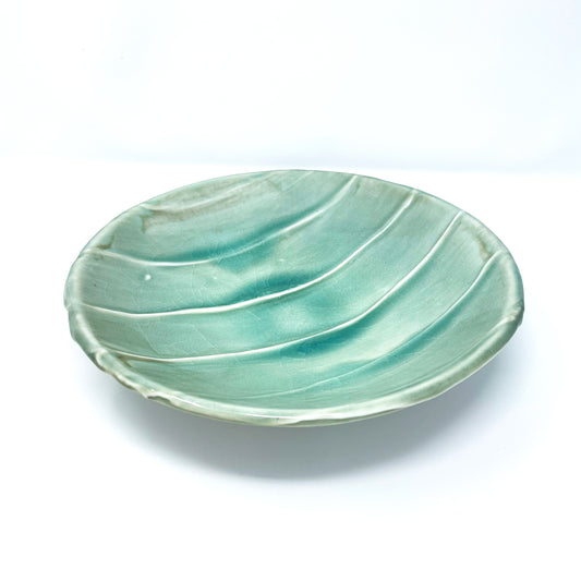 Green Lined Serving Bowl