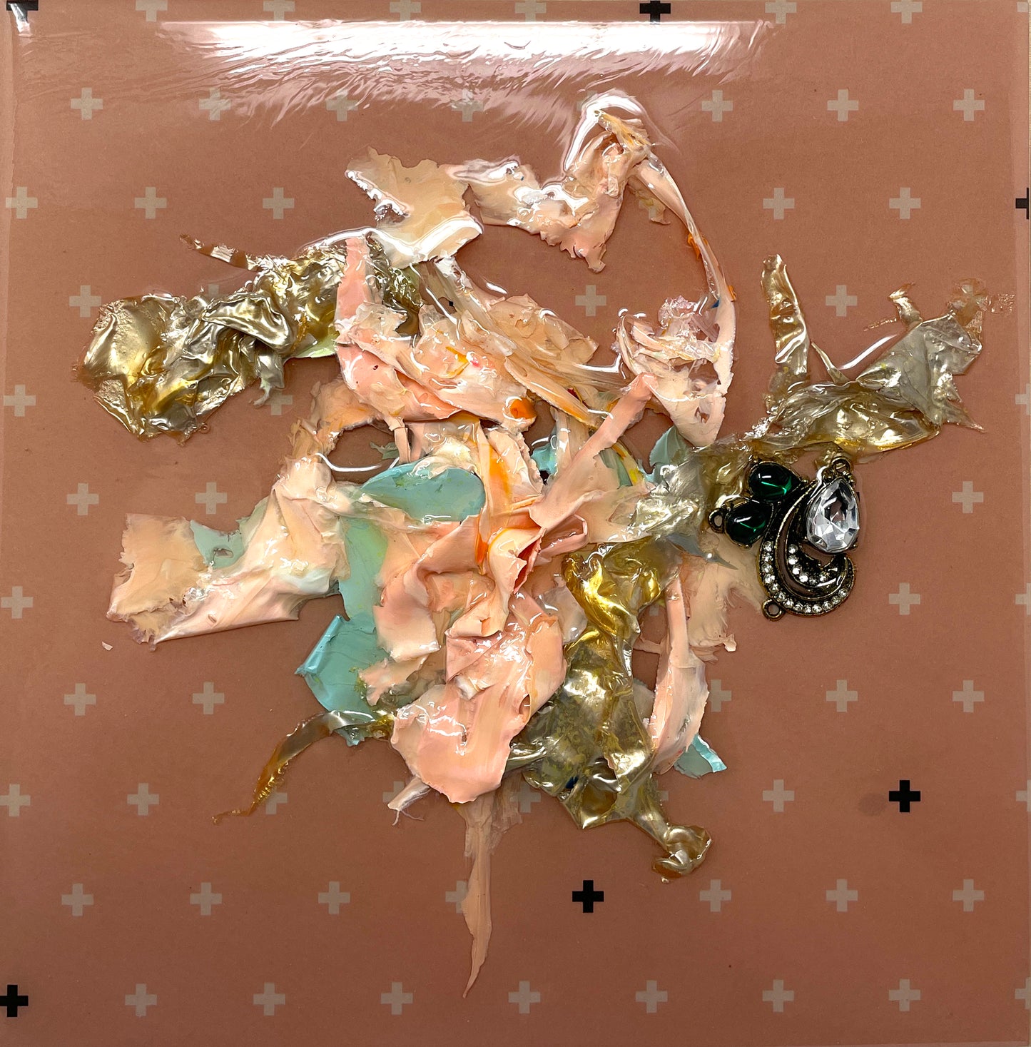 Resin Collage 8" x 8"