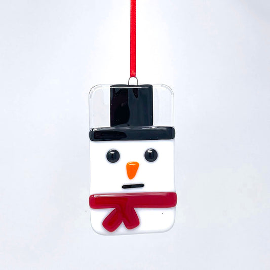 Snowman fused glass ornaments