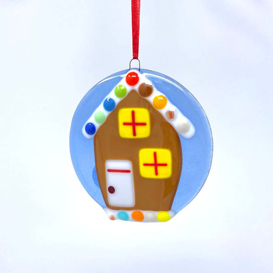 Gingerbread fused glass ornaments