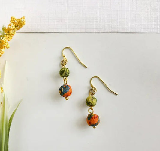 Kantha Double Drop Earrings