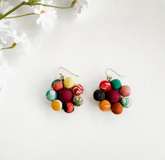 Kantha Blooming Posy Earrings