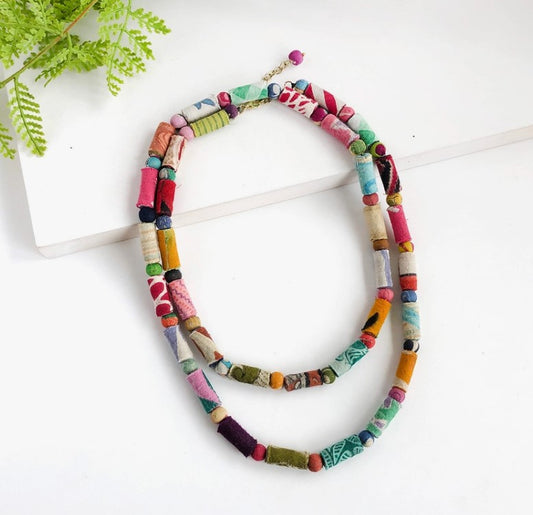 Kantha Dot Dash Necklace