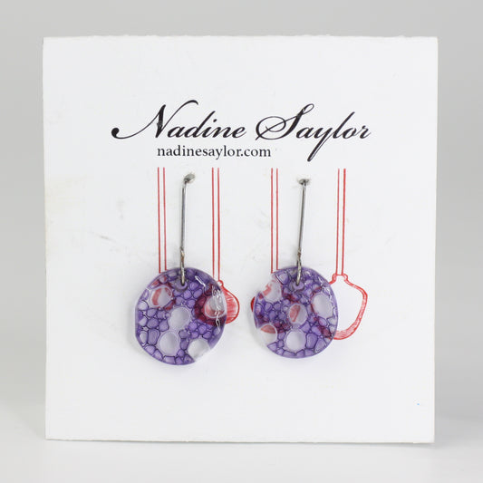 Purple glass earrings