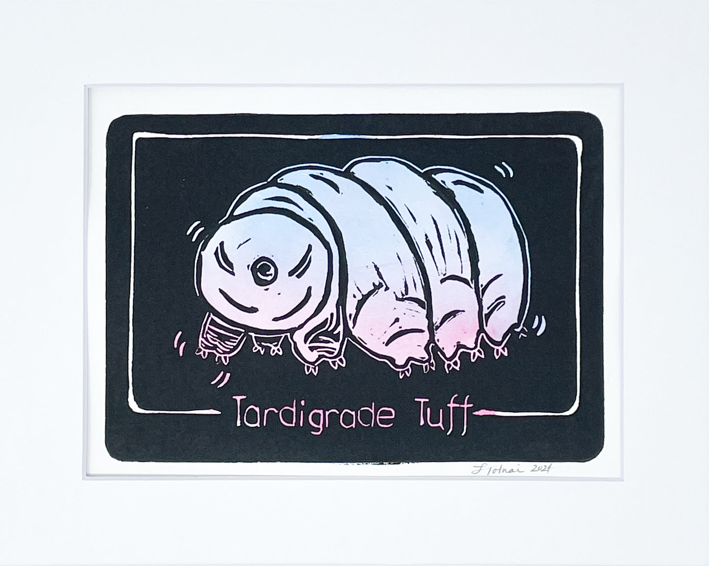 "Tardigrade Tuff" - Linocut Print