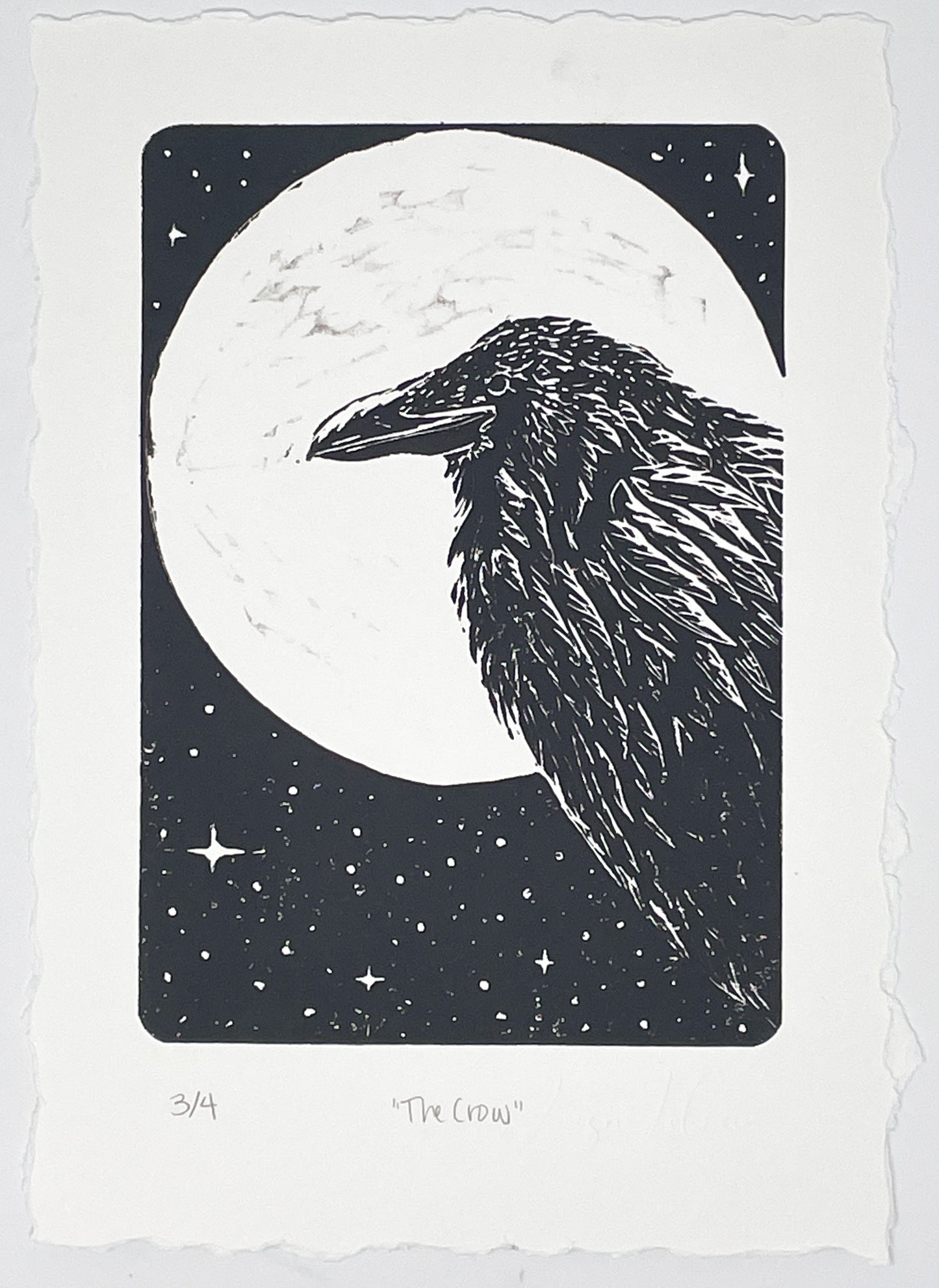 "The Crow" - Linocut Print