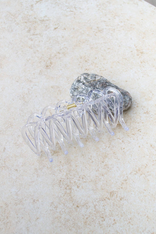 Clear Blue Crown Hair Claw Clip