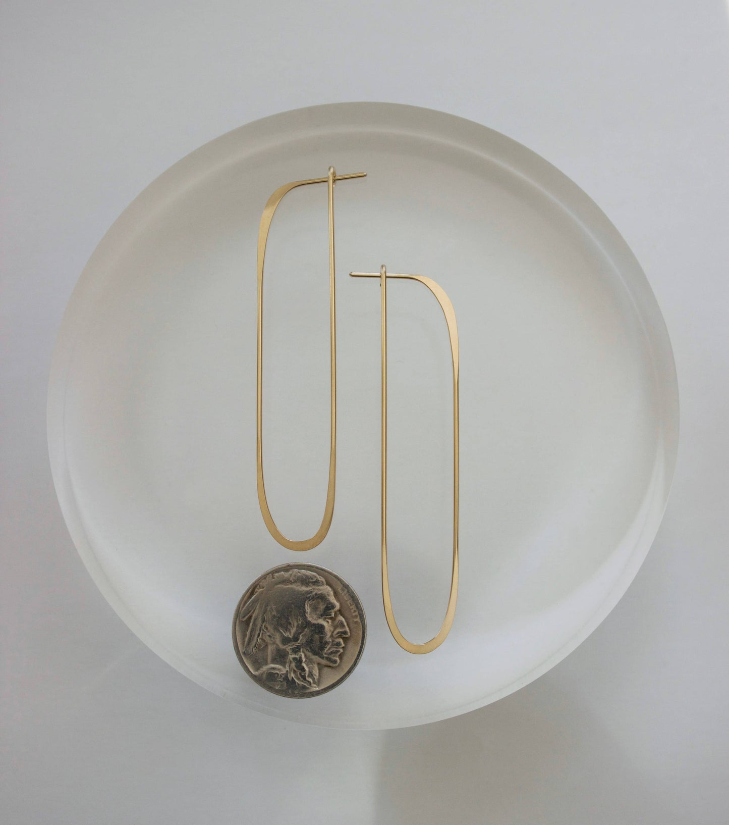 Long Oval Earrings, Delicate, Lightweight, Gold Fill, Silver