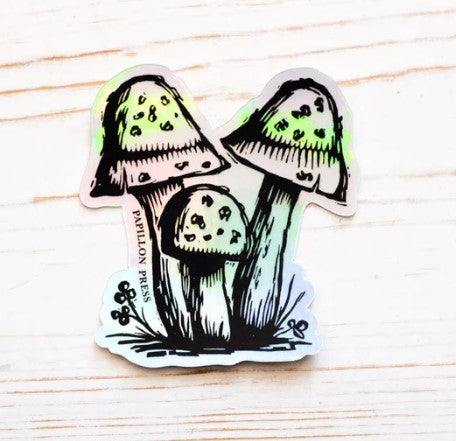 Mushroom Holographic Sticker