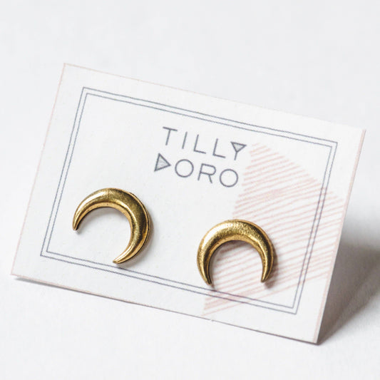 Large Crescent stud earring 30% off