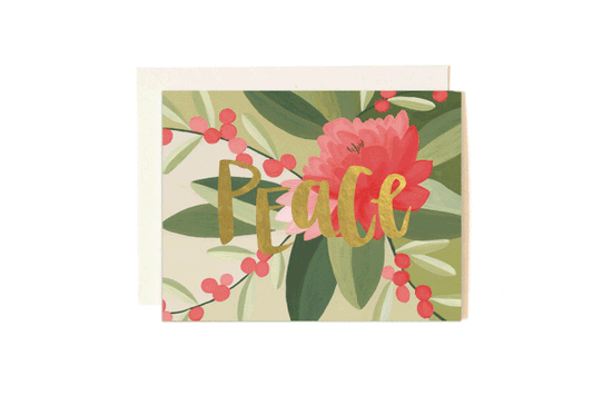 Peace Floral Holiday Greeting Card