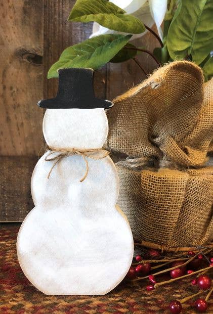 Wood Snowman Shelf Sitter