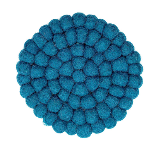 Teal Felt Ball Trivet