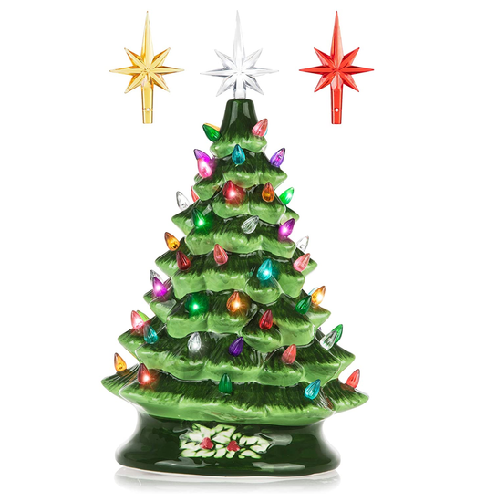 Green Ceramic Christmas Tree - 15-Inch