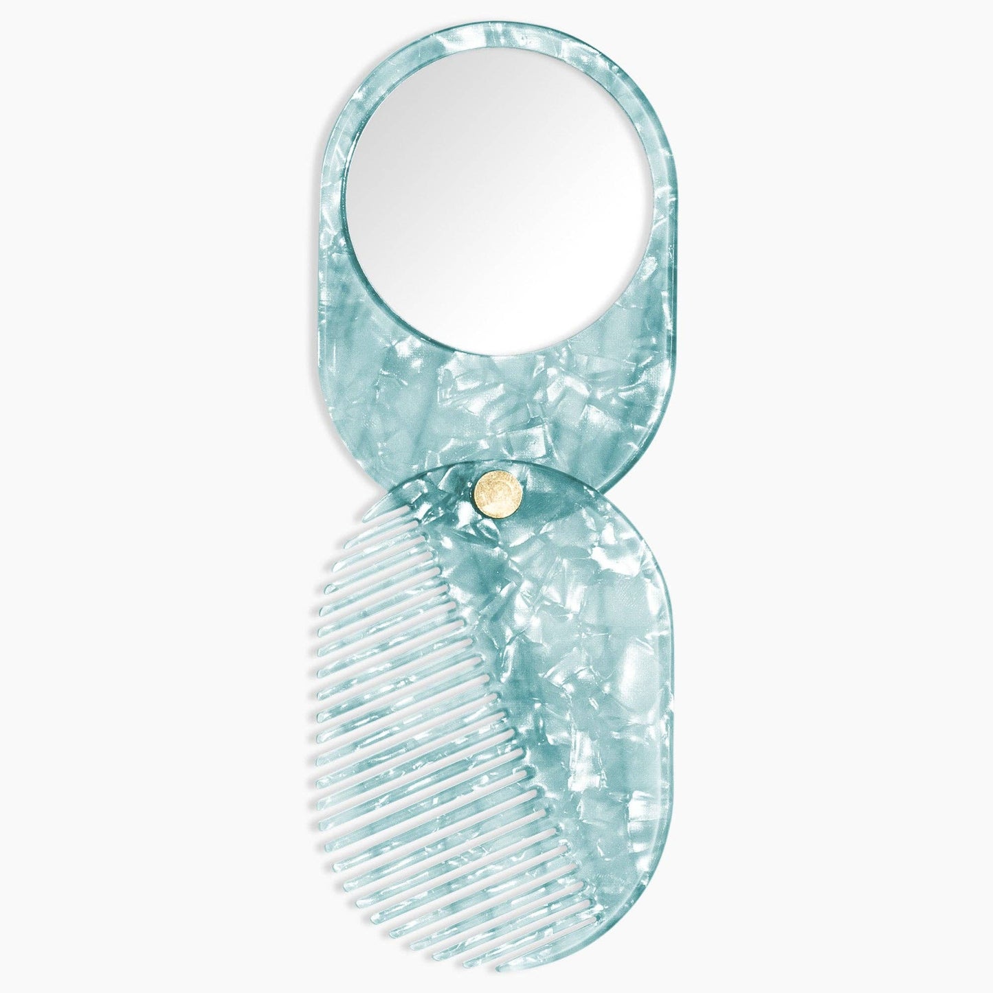 2 in 1 Pocket Comb Mirror in Sea Glass