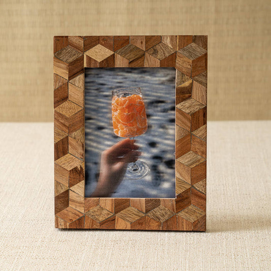 Multi-Wood Chevron Photo Frame