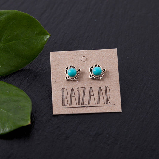 Sterling Silver Stone Hand Design Stud Earring