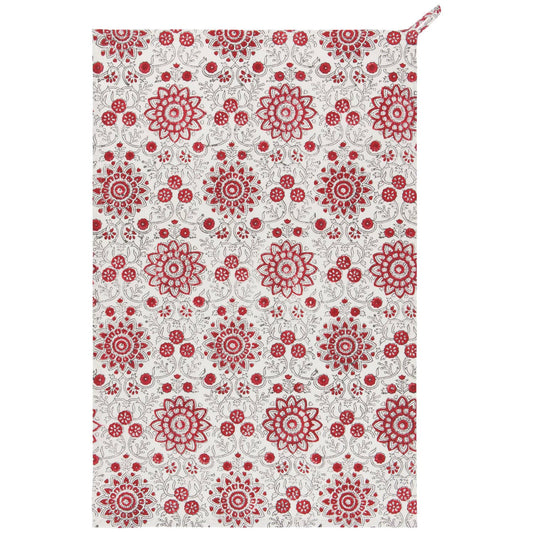 Passion Flower Block Print Tea Towel