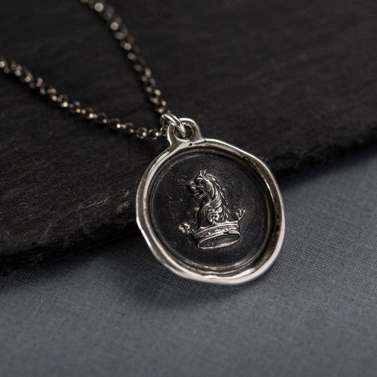 Courage to Dream, Lion & Crown - Wax seal Necklace